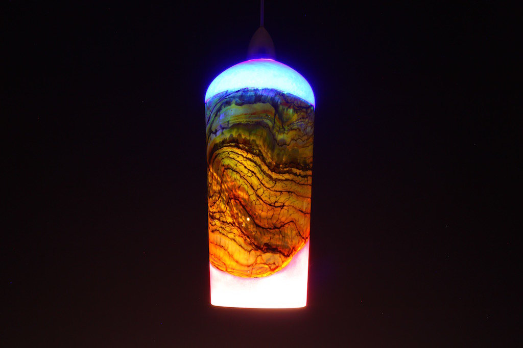 lit in dark room