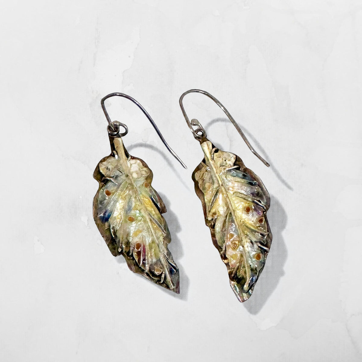 White Feather Talisman Earrings