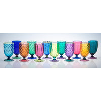Left to right: Copper Blue, Royal Blue, Apricot, Moss Green, Amethyst, Cerulean, Citron, Forest Green, Hyacinth, Ruby, Topaz, Deep Lagoon