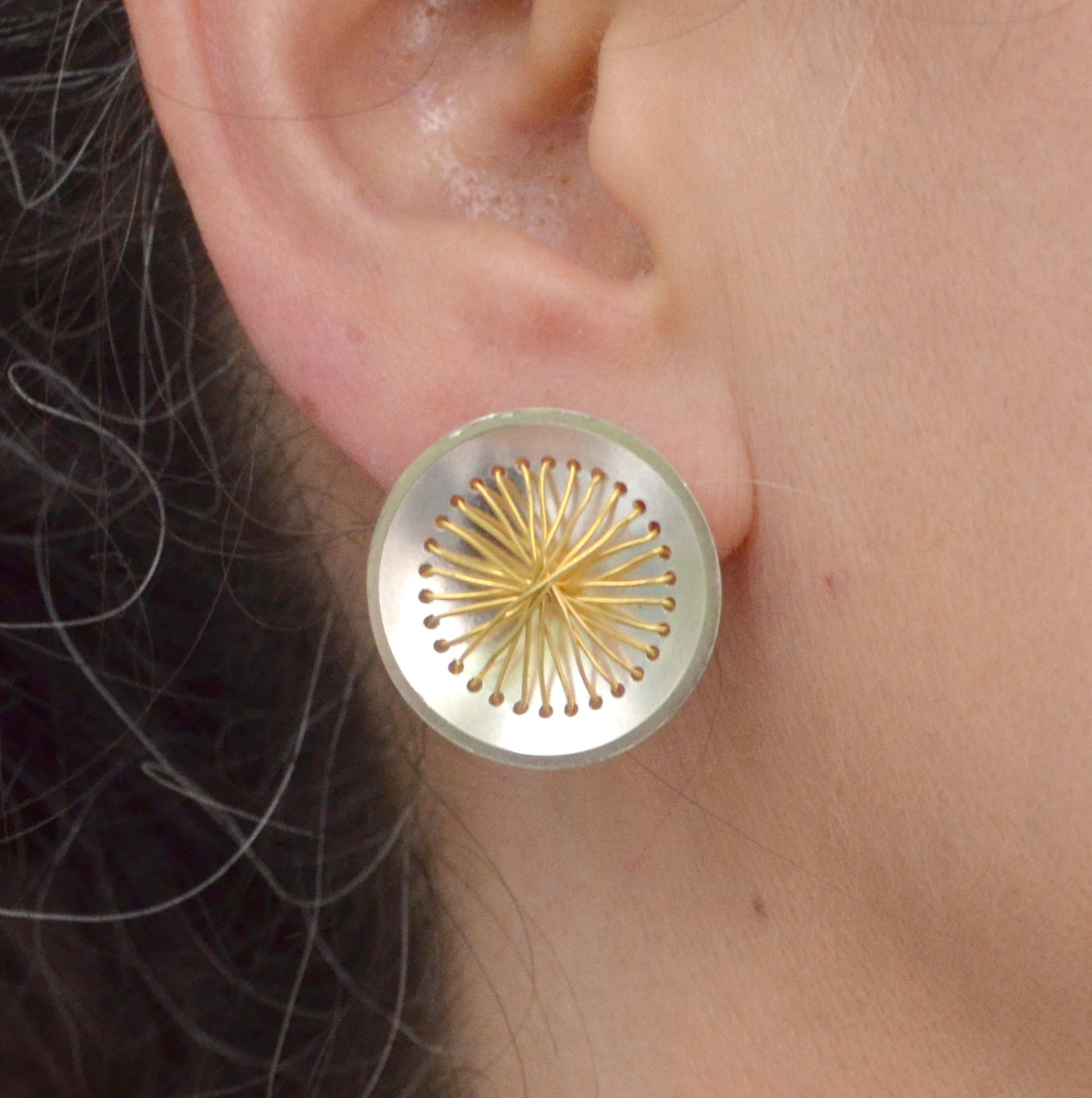 Circle Sewn Earrings