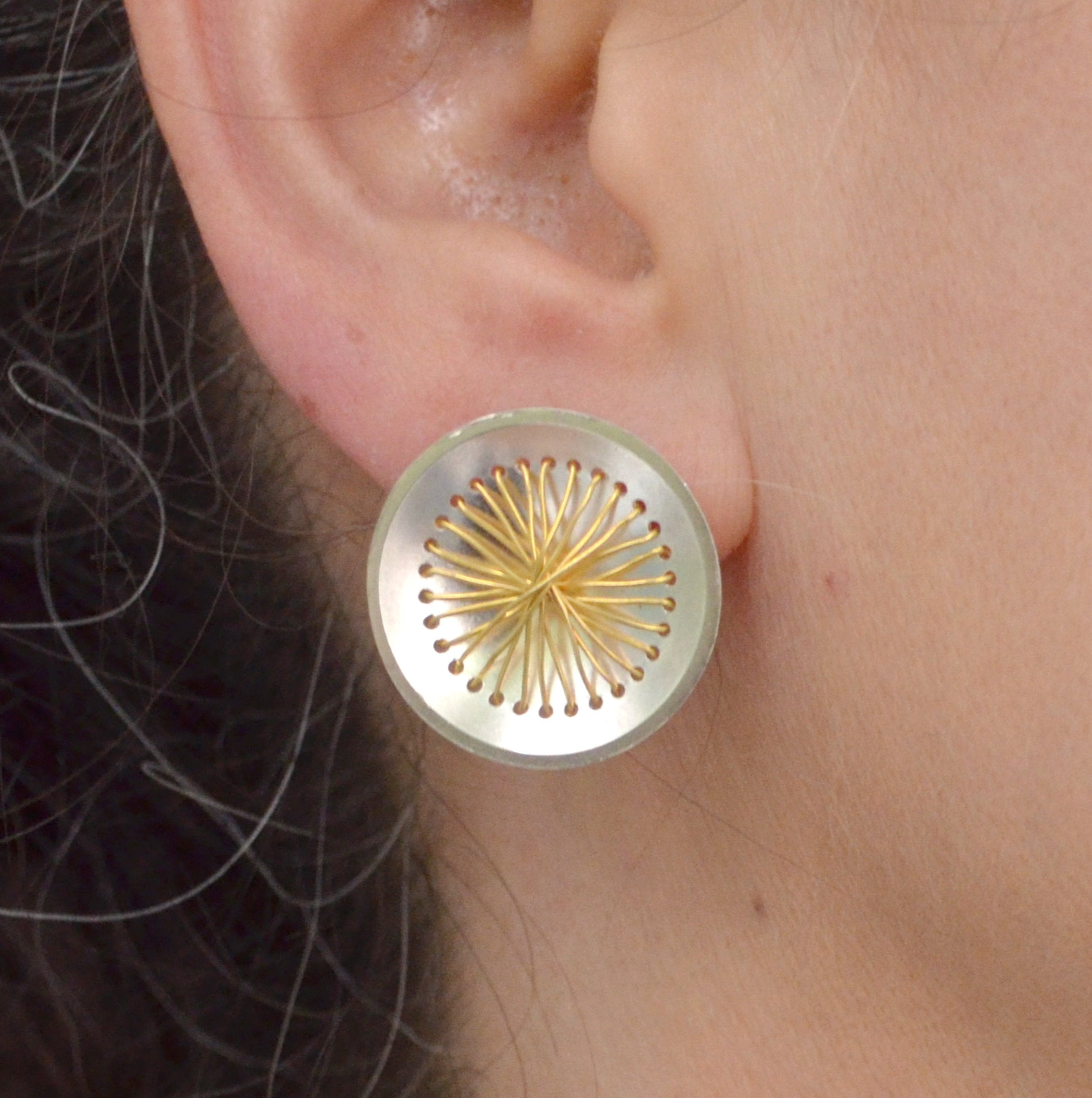 Circle Sewn Earrings