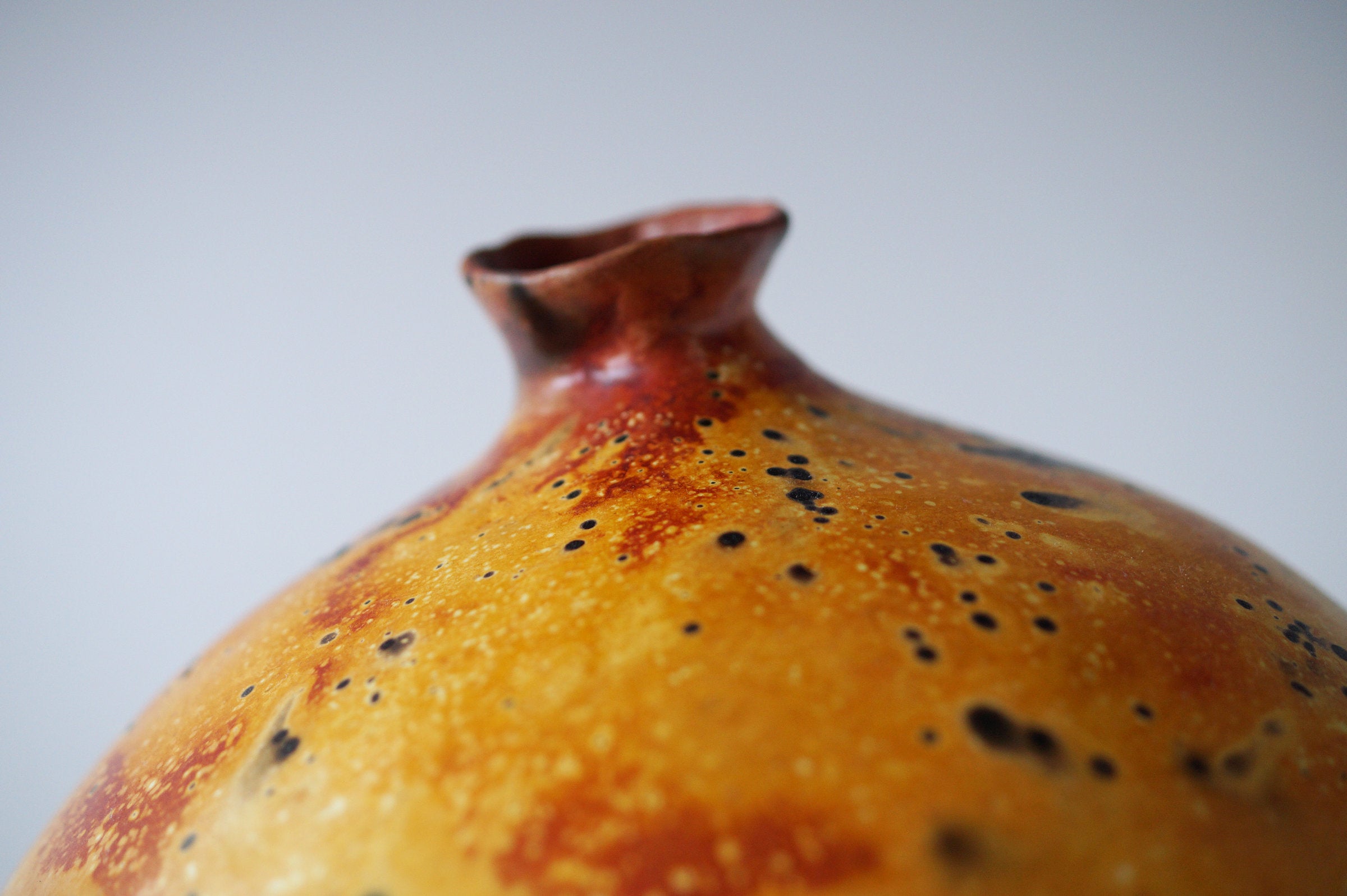 Sunflare Moon Porcelain Raku Jar