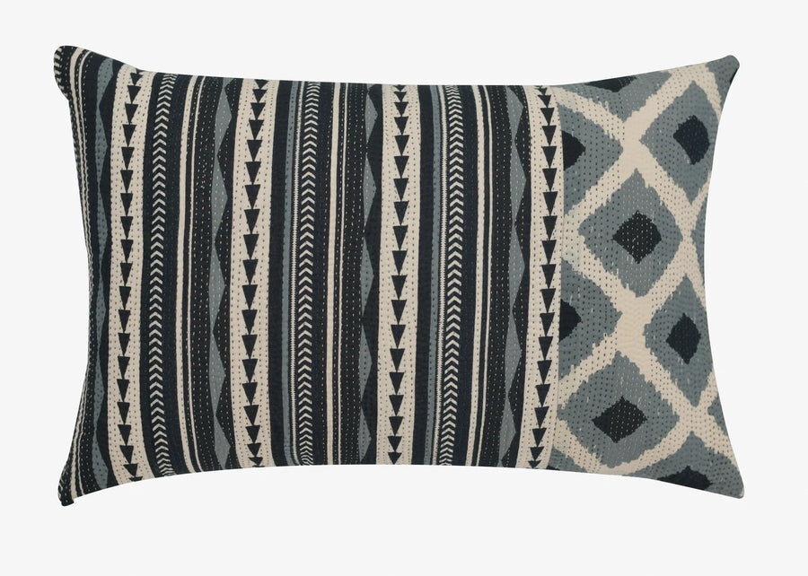 Standard Monotone Ikat Vintage Kantha Pillow