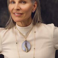 Persistence Leaf Chalcedony Necklace