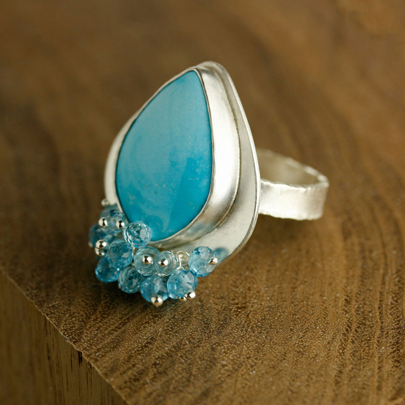 Sonoran Turquoise & Blue Fringe Ring