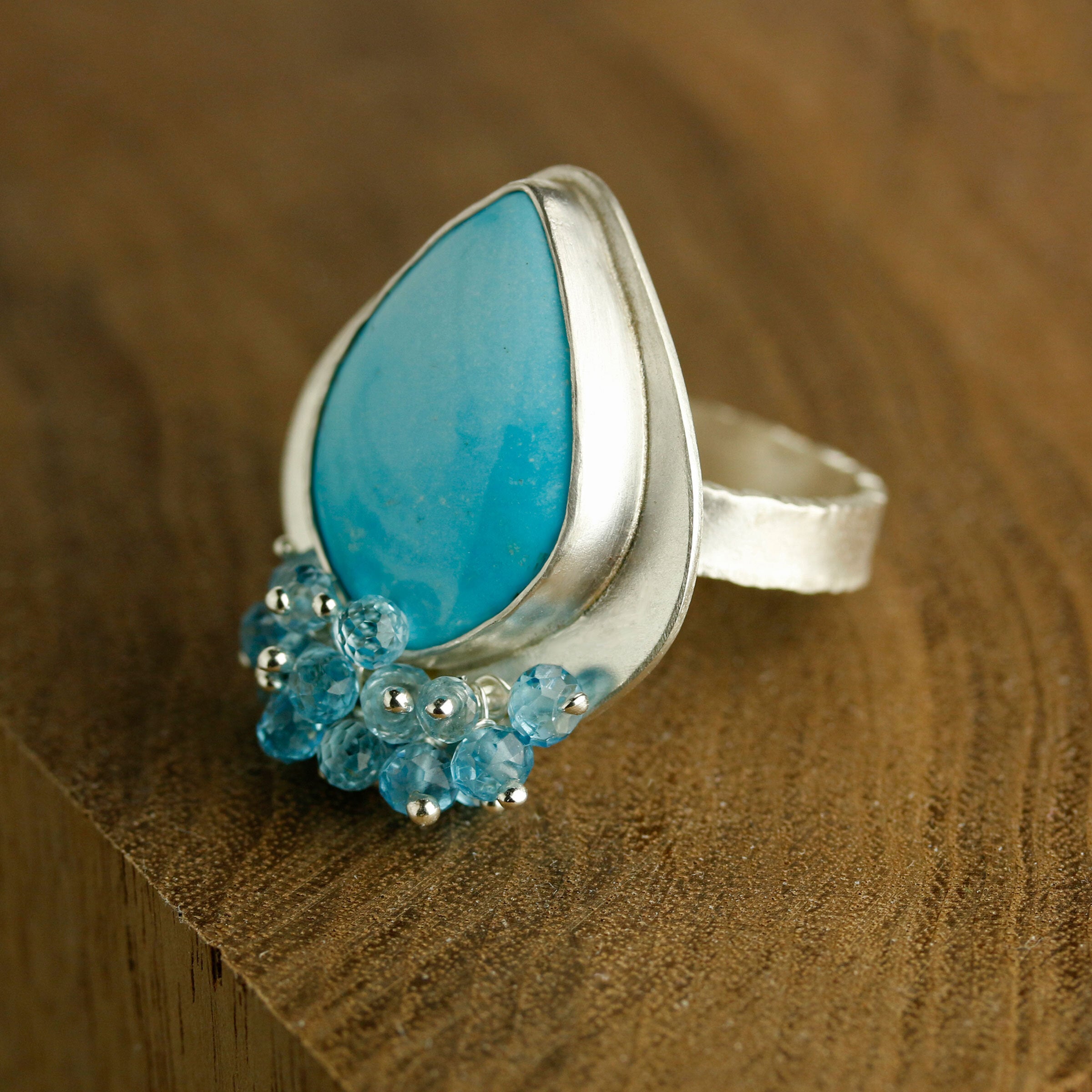 Sonoran Turquoise & Blue Fringe Ring