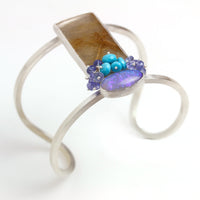 Golden Rutile & Lilac Opal Column Cuff