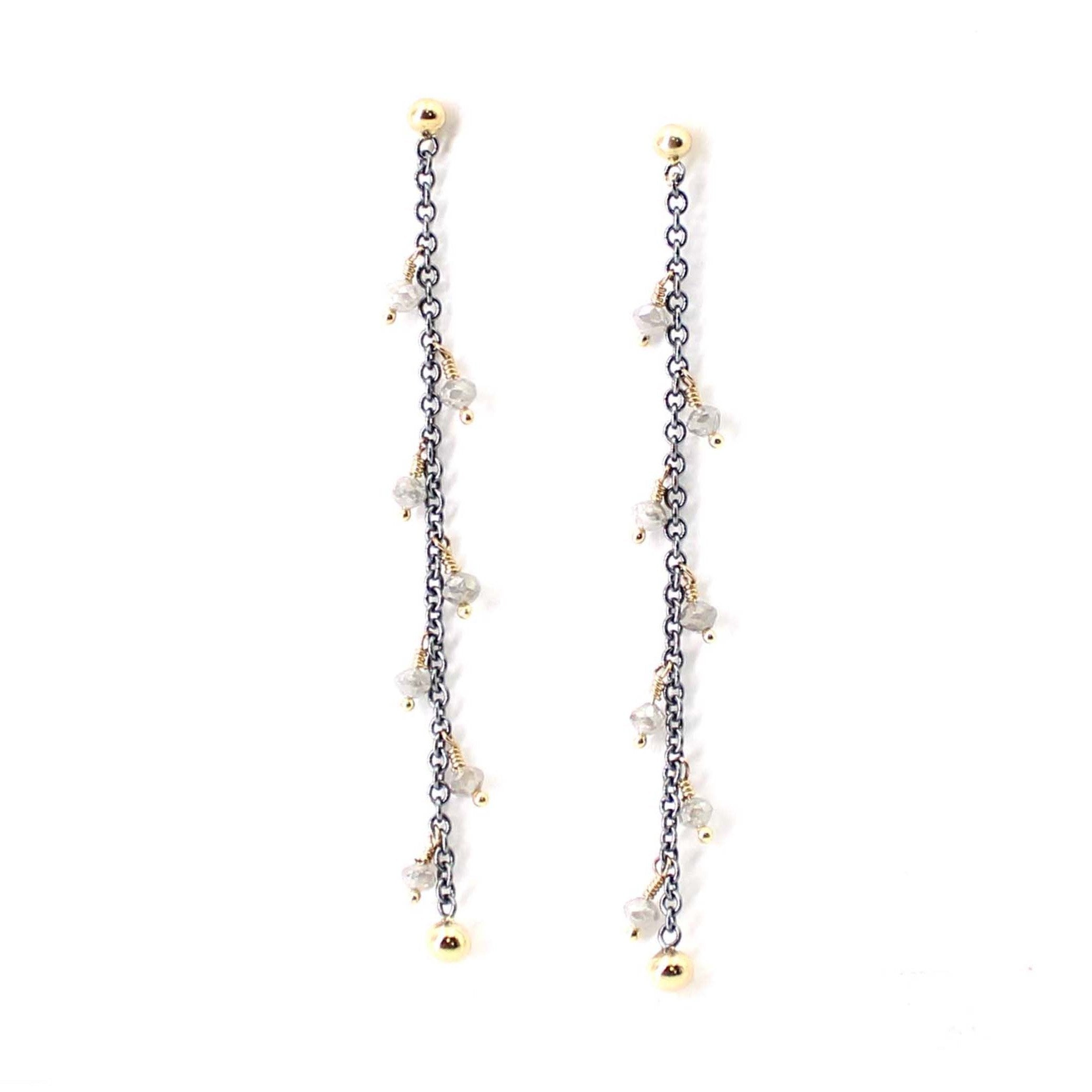 Dangly Diamond Chain Earrings
