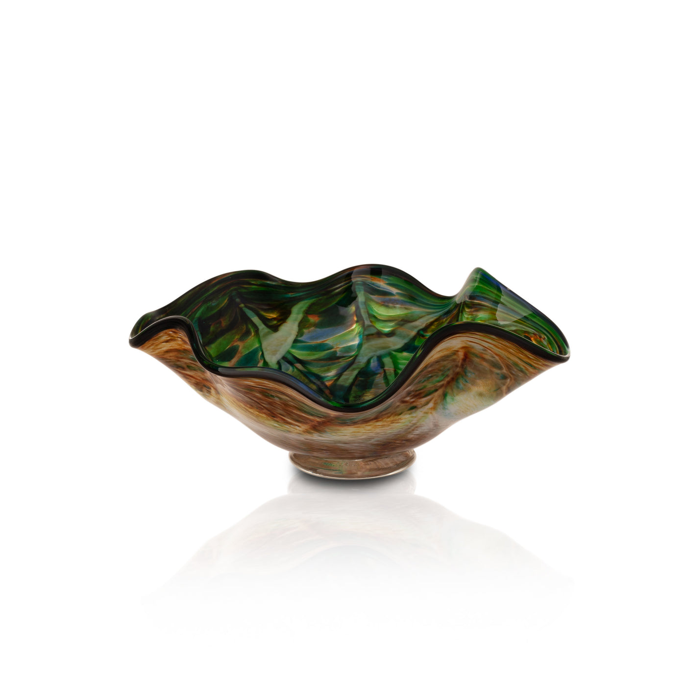 Earth Tone Teal Low Wave Bowl