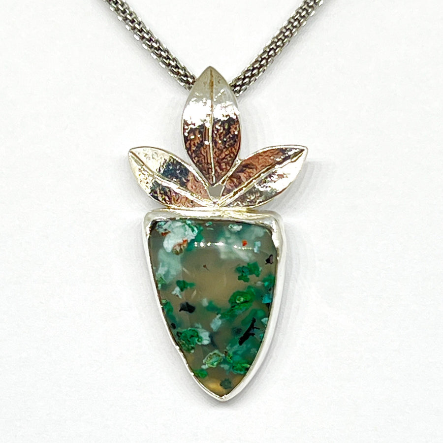 Small Confetti Chrysocolla Pendant