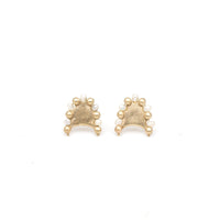 Gold Pearl Crescent Earrings