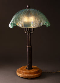 Green Iridized Copper Table Lamp