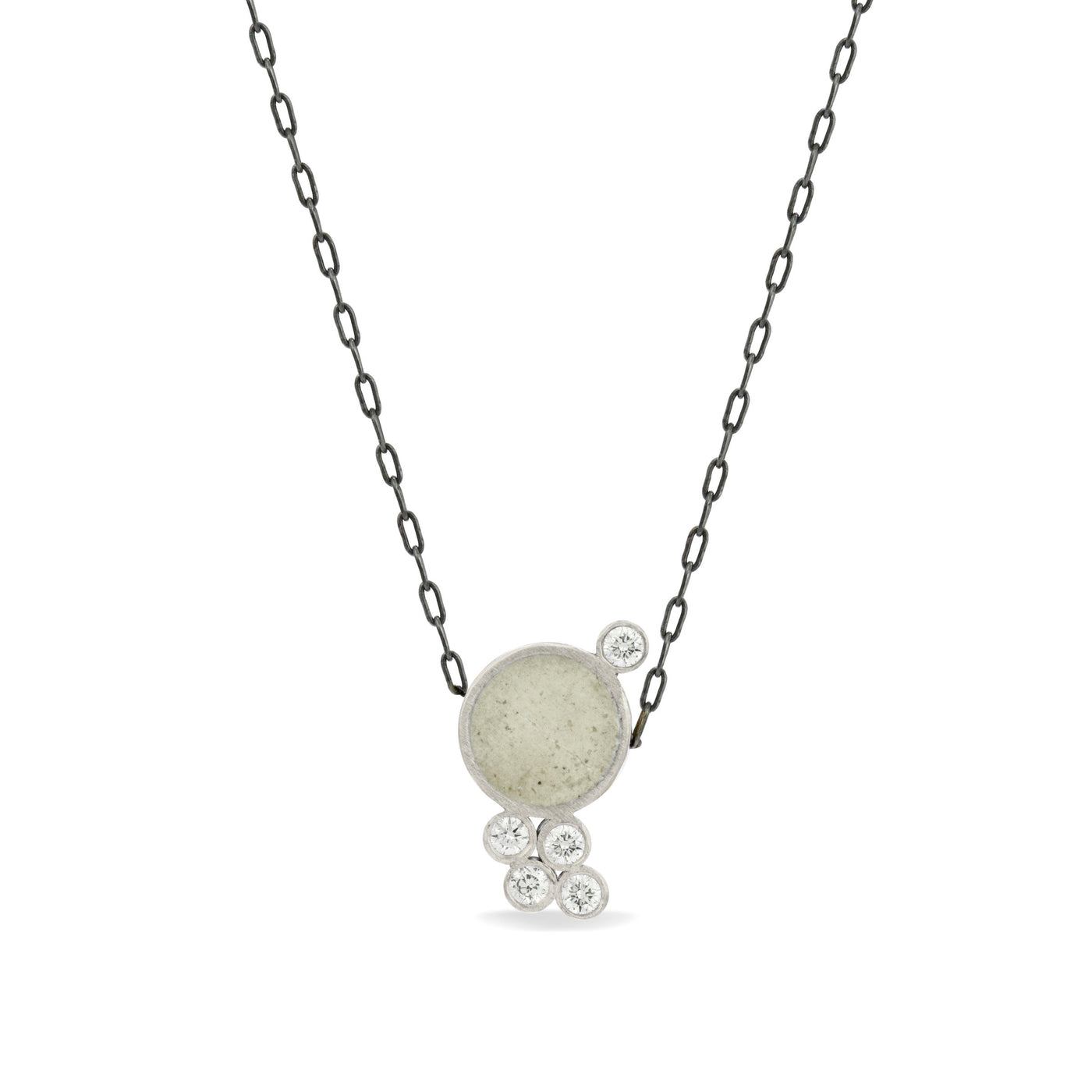 Sterling Silver with White Concrete