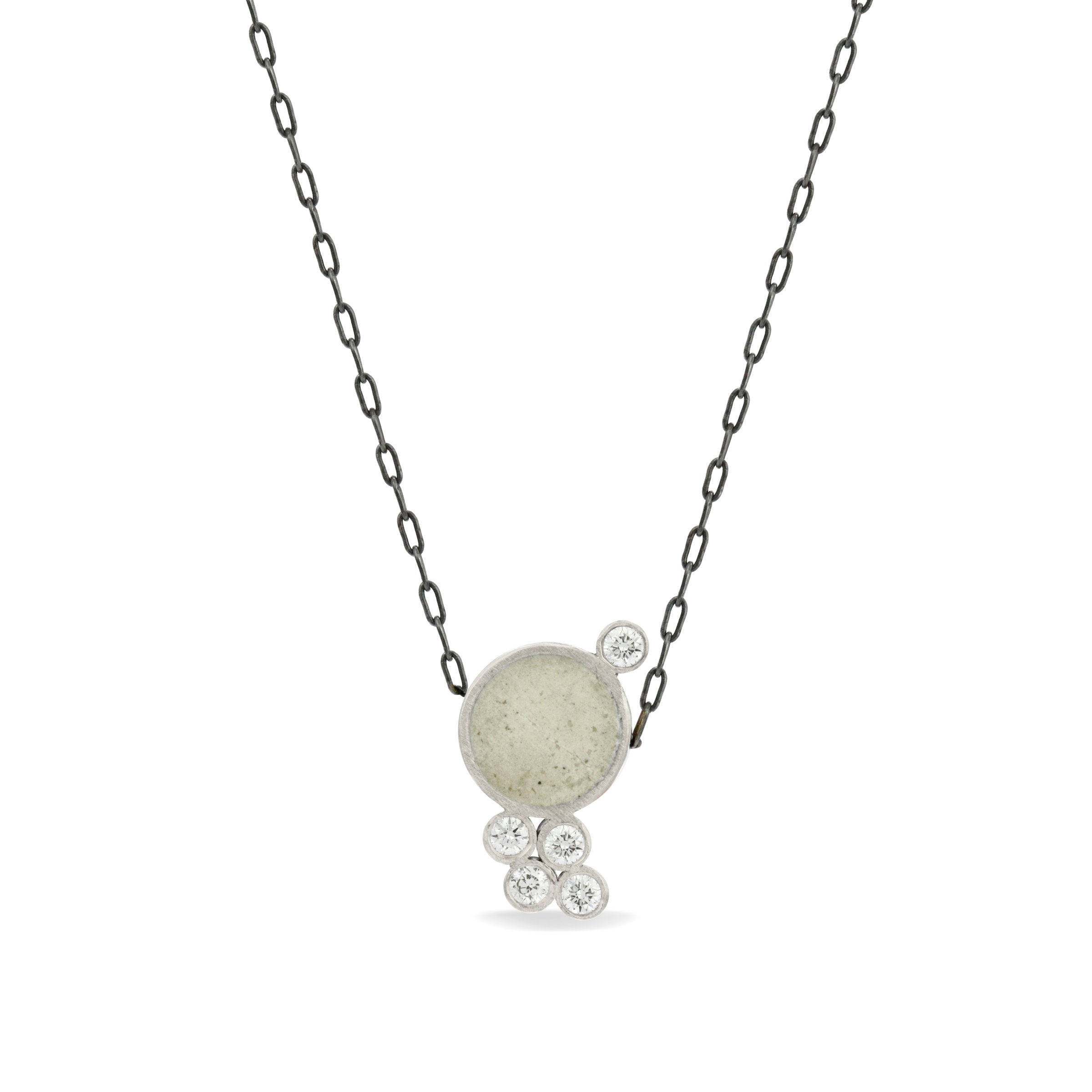 Sterling Silver with White Concrete