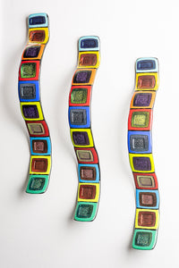 Dichroic Glass Story Pole Wall Wave