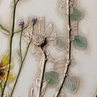 Blue Butterfly & Summer Flowers Oval Tile