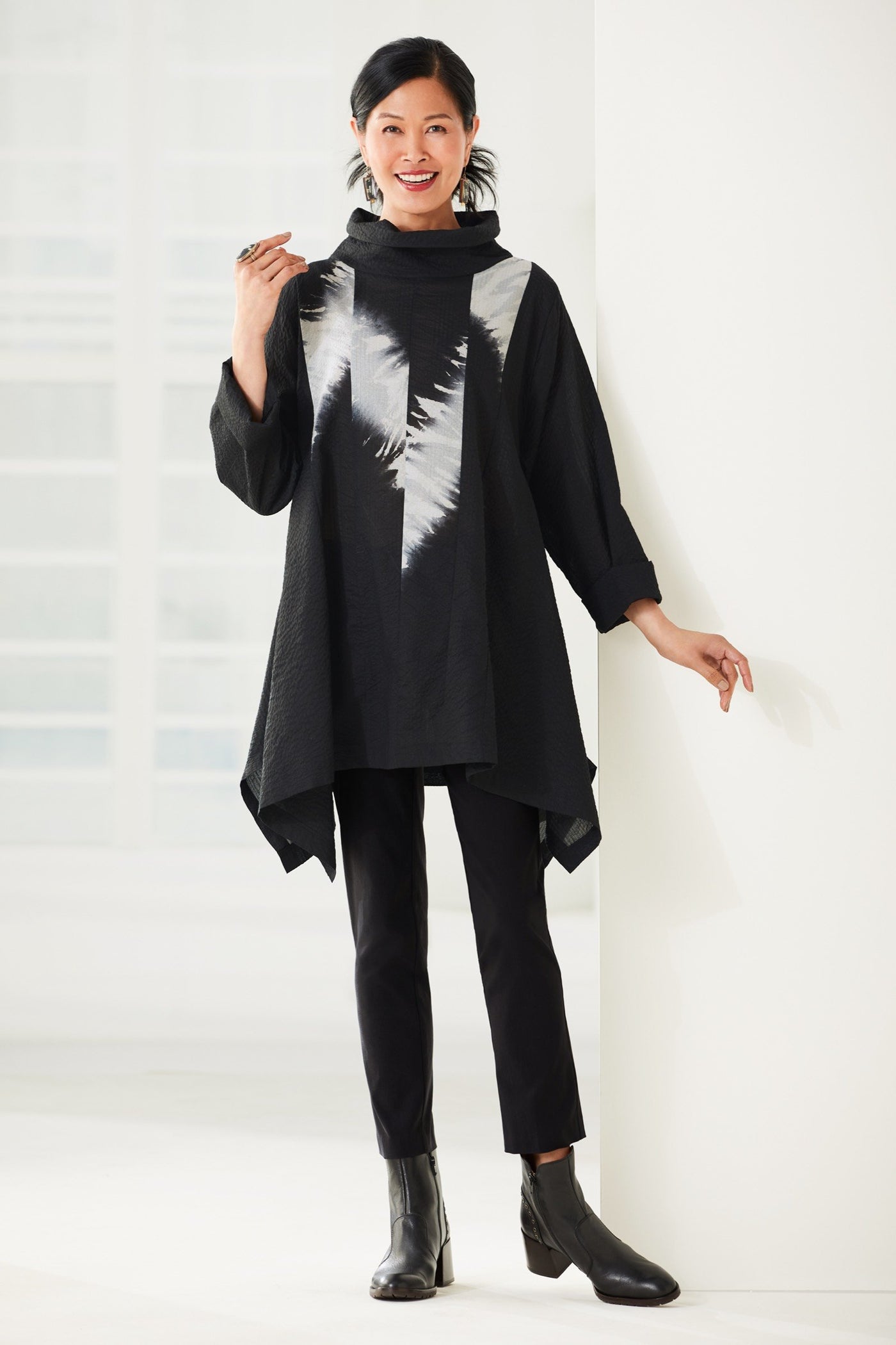 Waterfall Pieced Orchid Tunic