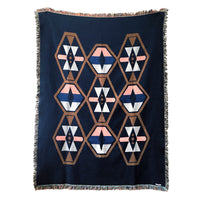 Loom Woven Throw Blanket in Twilight Navy