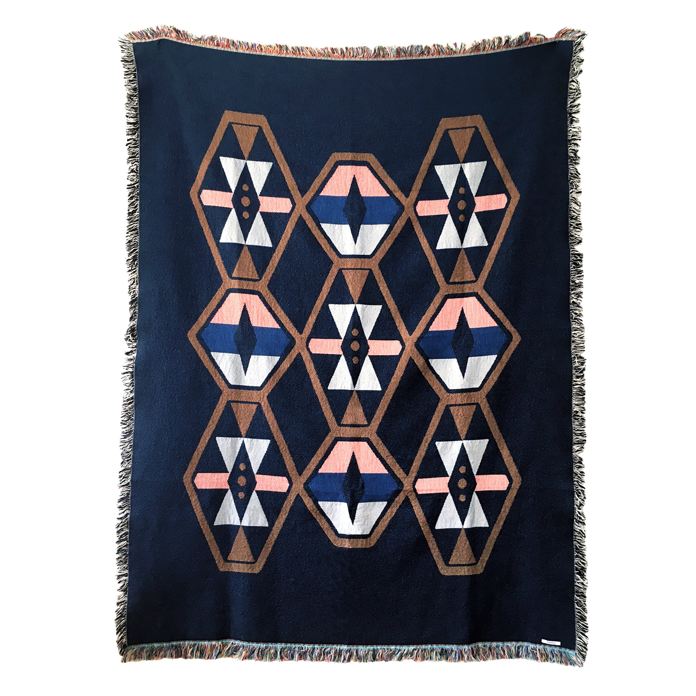 Loom Woven Throw Blanket in Twilight Navy