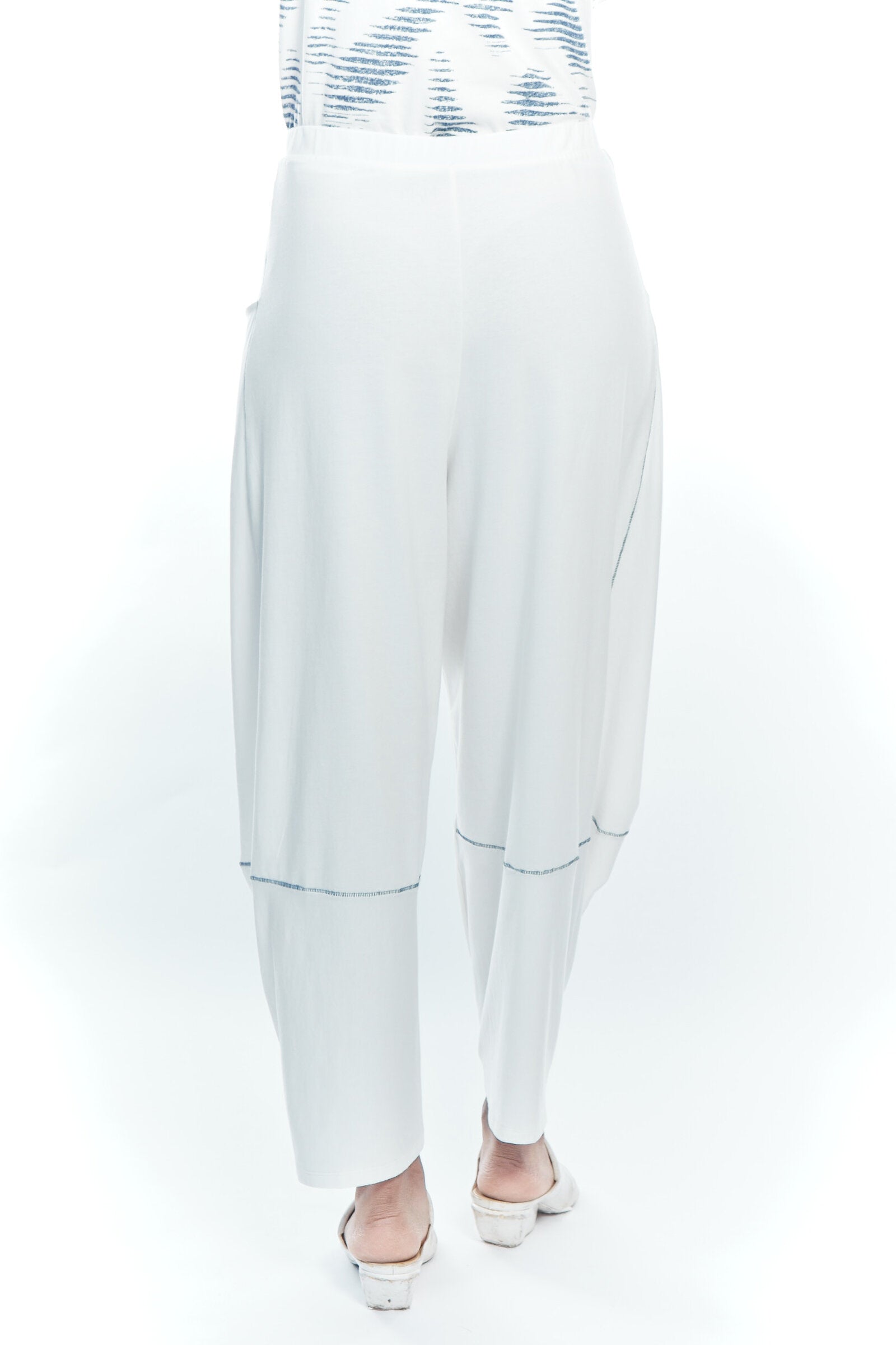 White with Blue Stripe