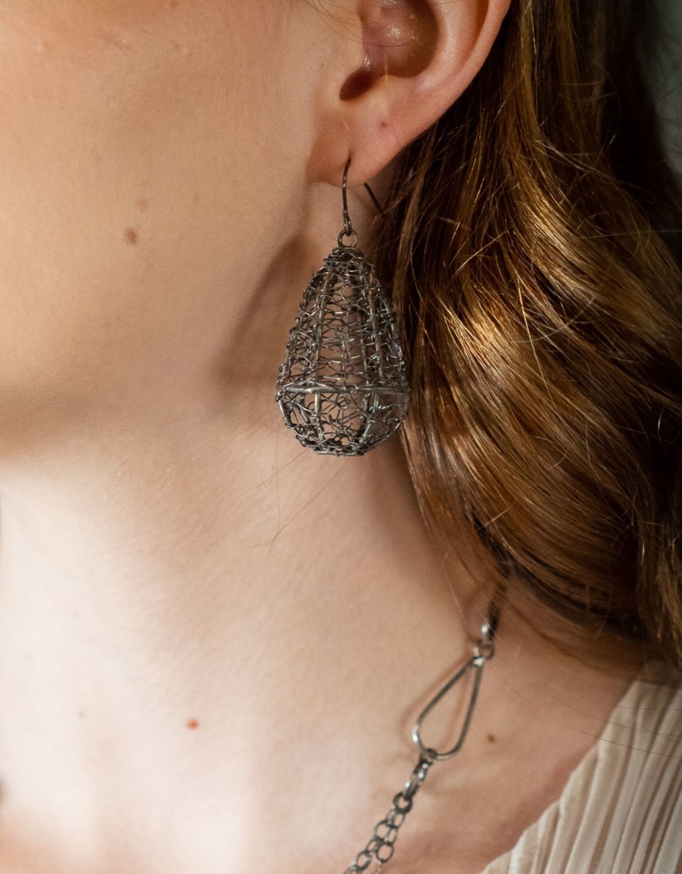 Crocheted Teardrop Earrings