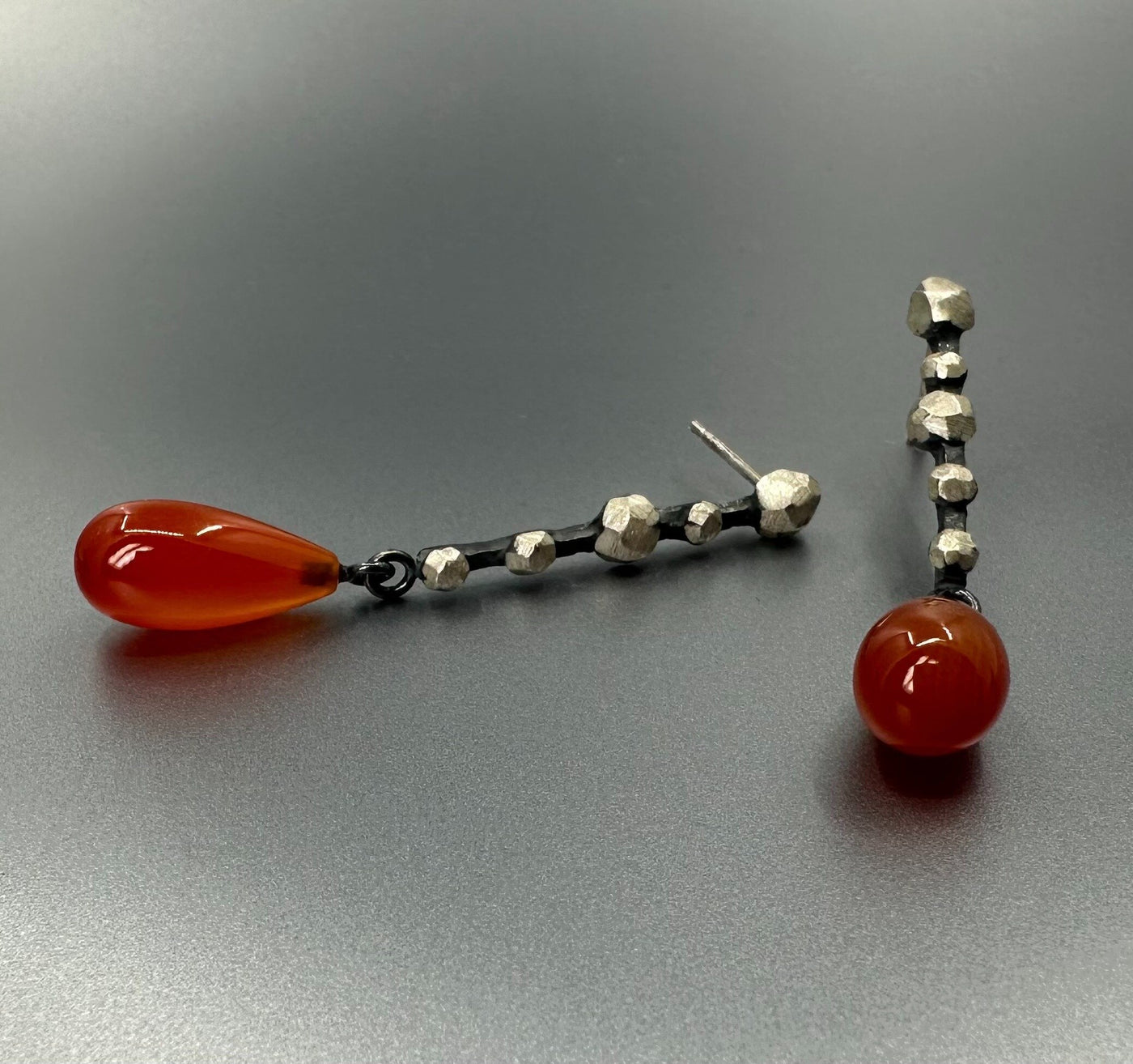 Carnelian Rock Line Earrings