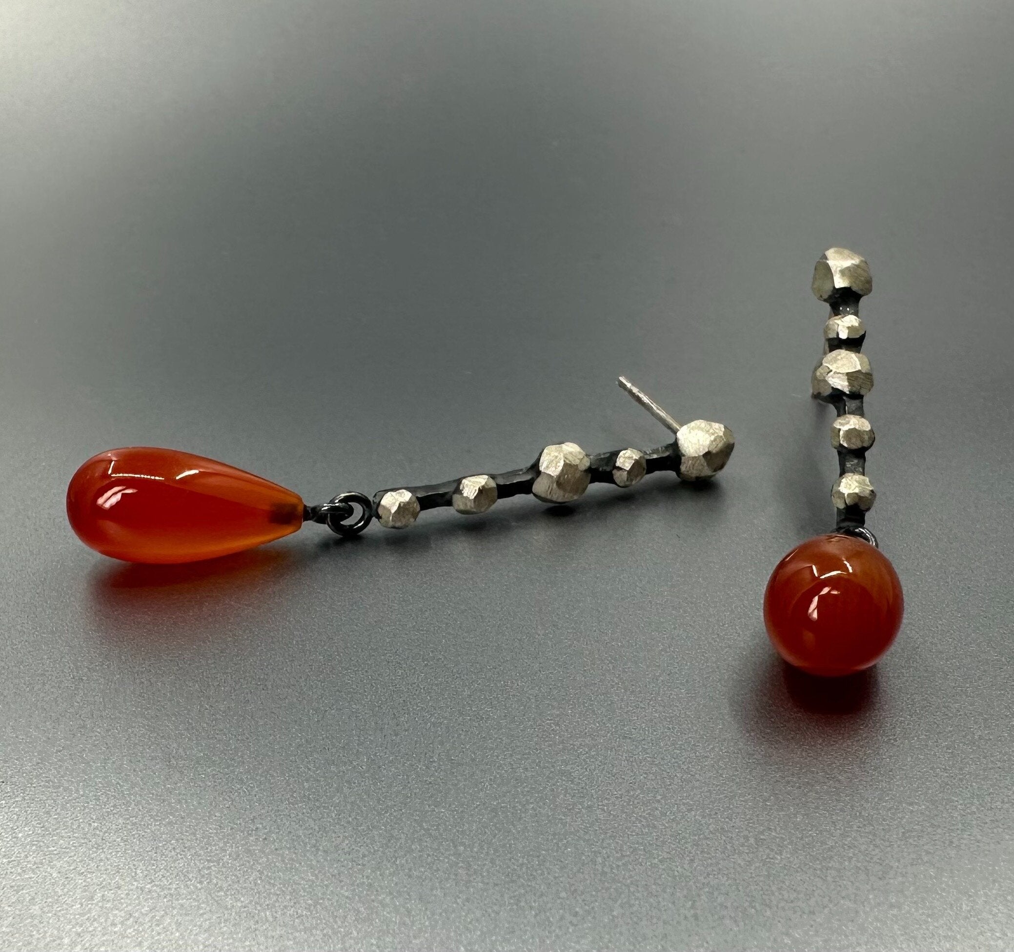Carnelian Rock Line Earrings