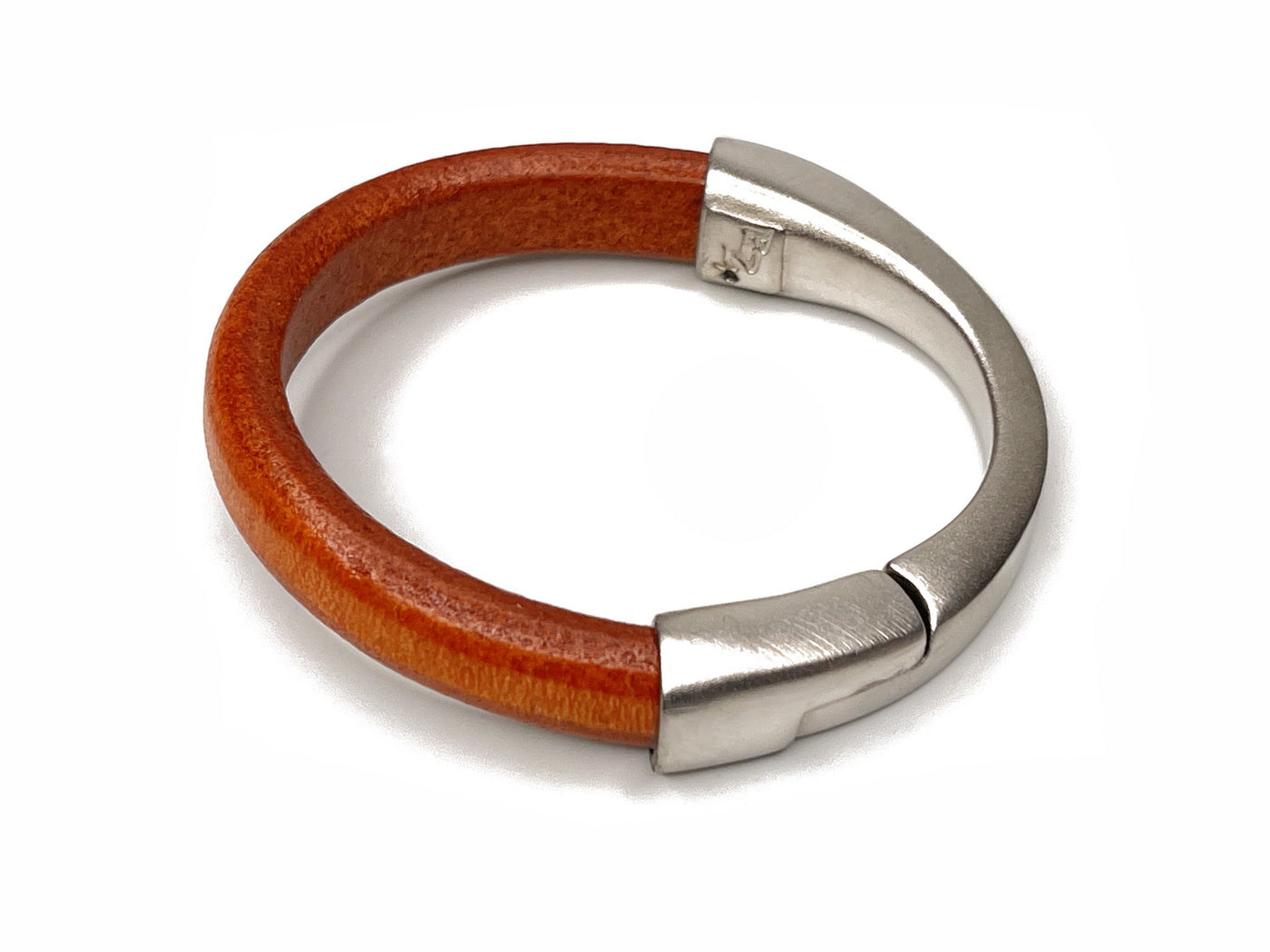 Orange/Silver Crescent Moon Bracelet