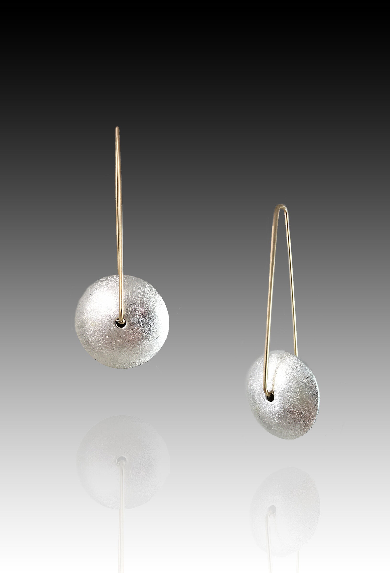 silver with gold ear wire