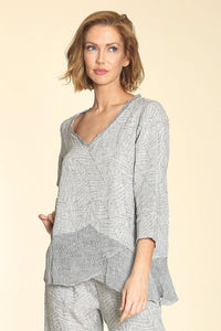 Linen Jacquard Patch Top