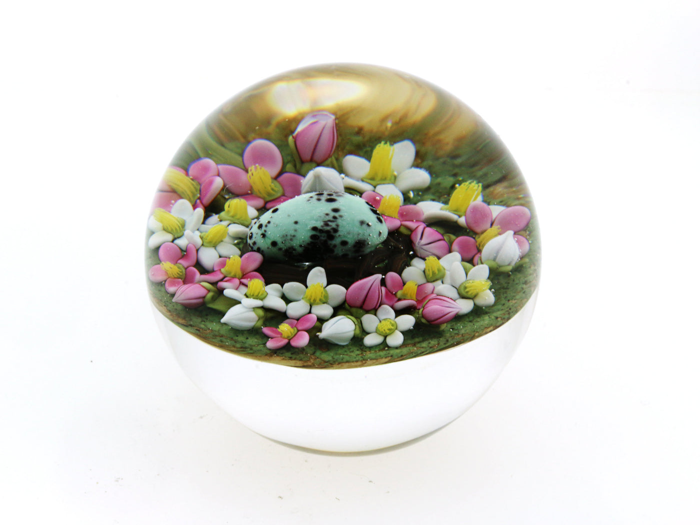Single Robin's Egg in Nest Miniature Paperweight