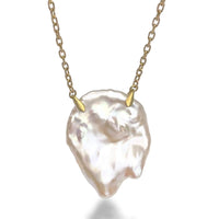 Dripping Pearl Coin Necklace