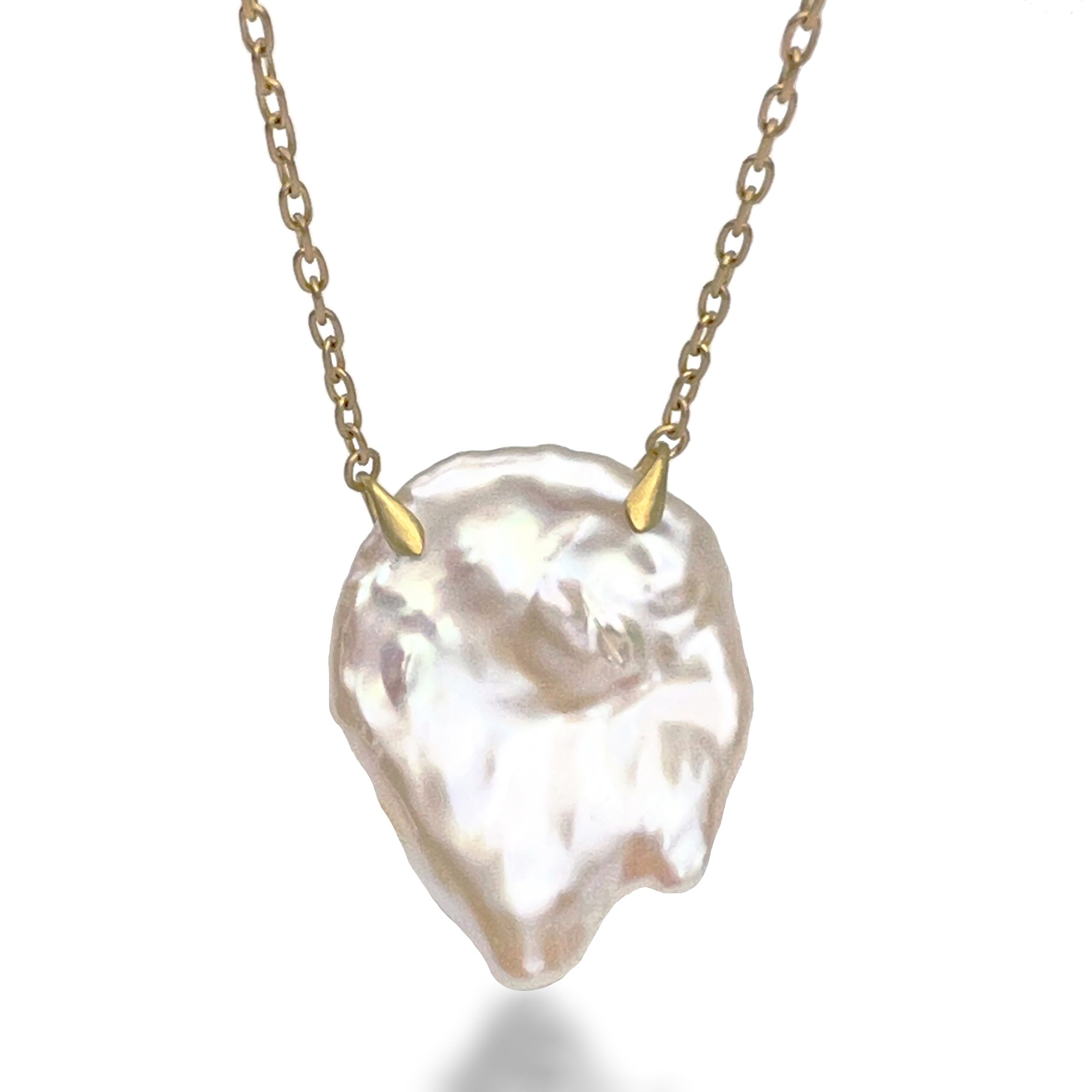 Dripping Pearl Coin Necklace