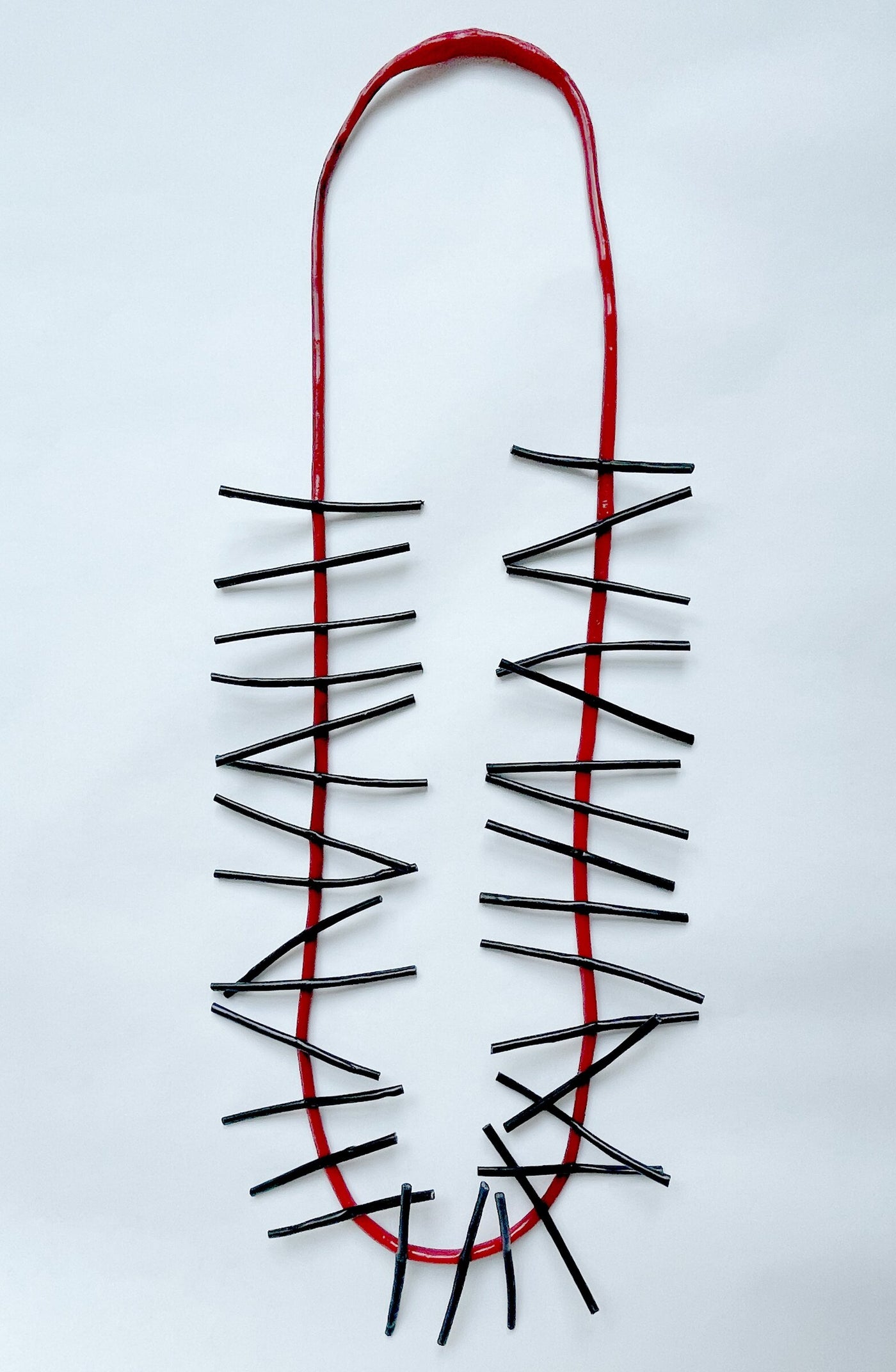 Asymmetrical Rubber Lines Necklace
