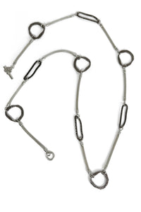 Long Hammered Link Necklace