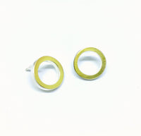 Gold Circle Post Earrings