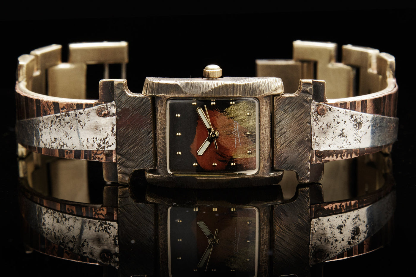 Two-Tone Silver and Copper Ladies Watch