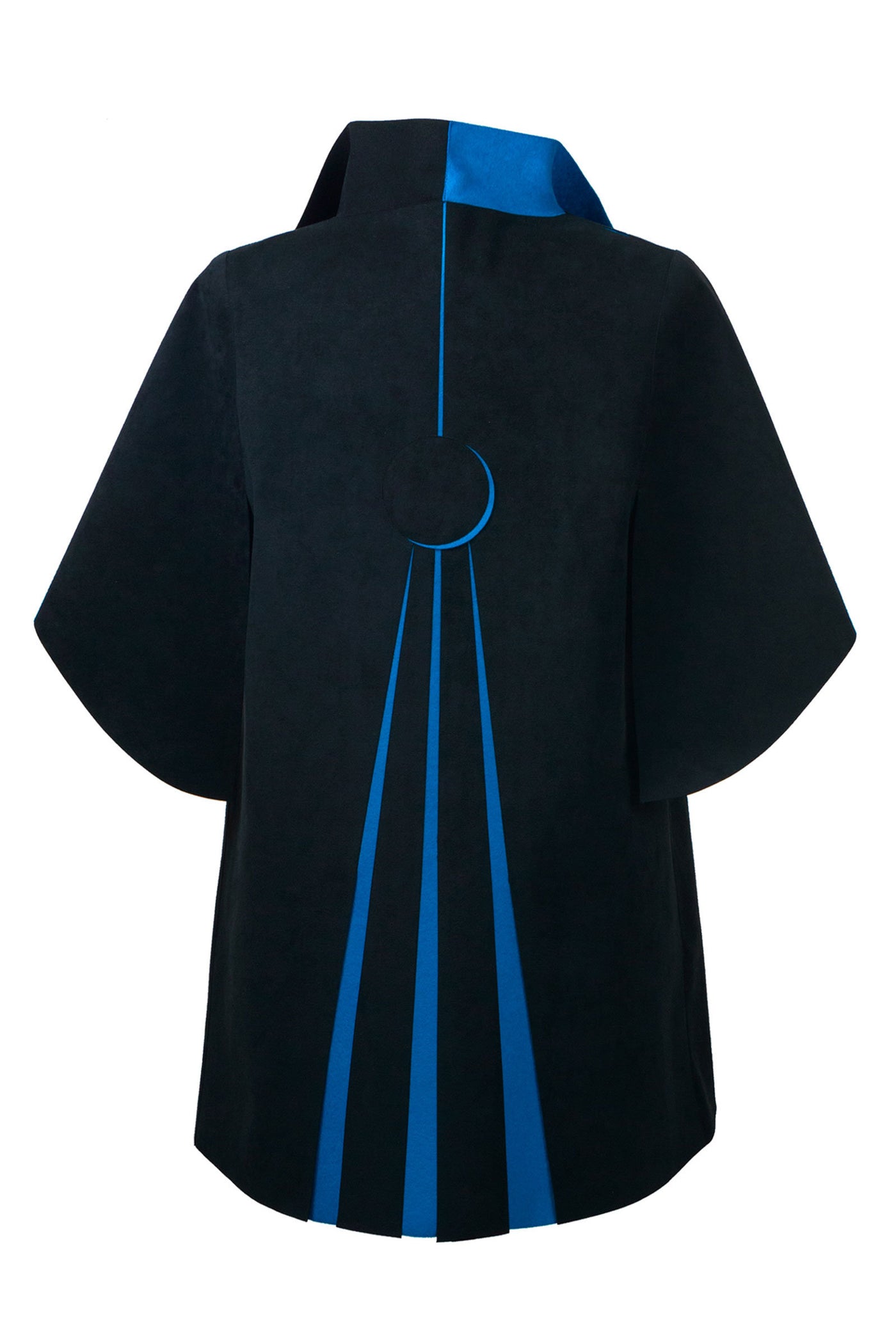 black/electric blue, back view