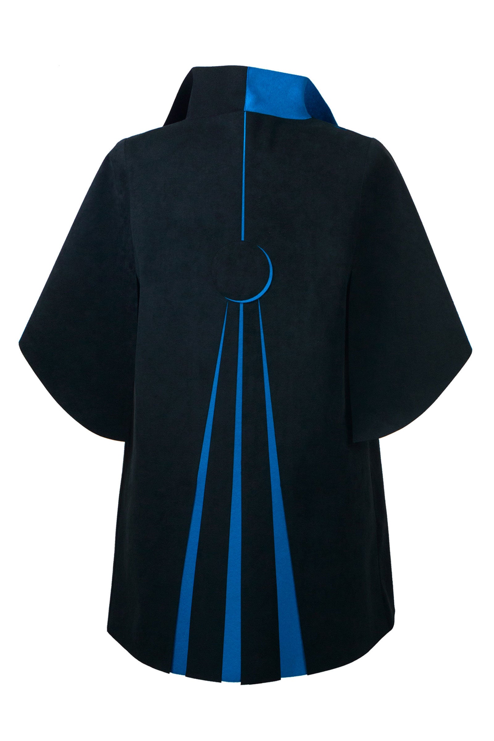 black/electric blue, back view