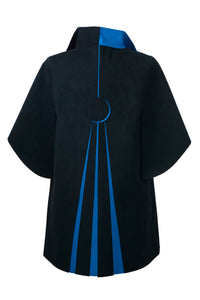 black/electric blue, back view