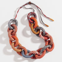 Orange Silk Chain Necklace