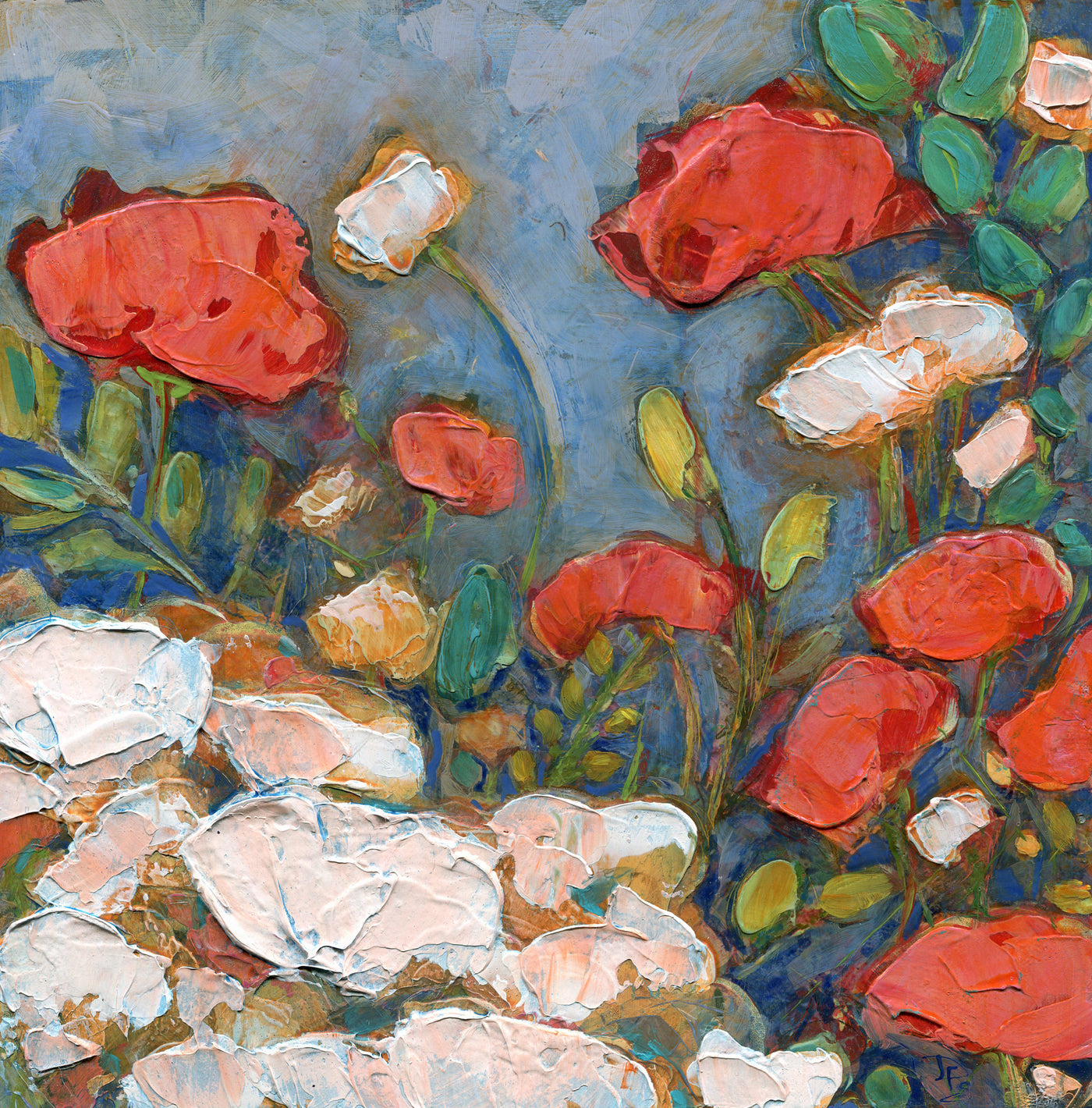 Poppies in a Spring Garden