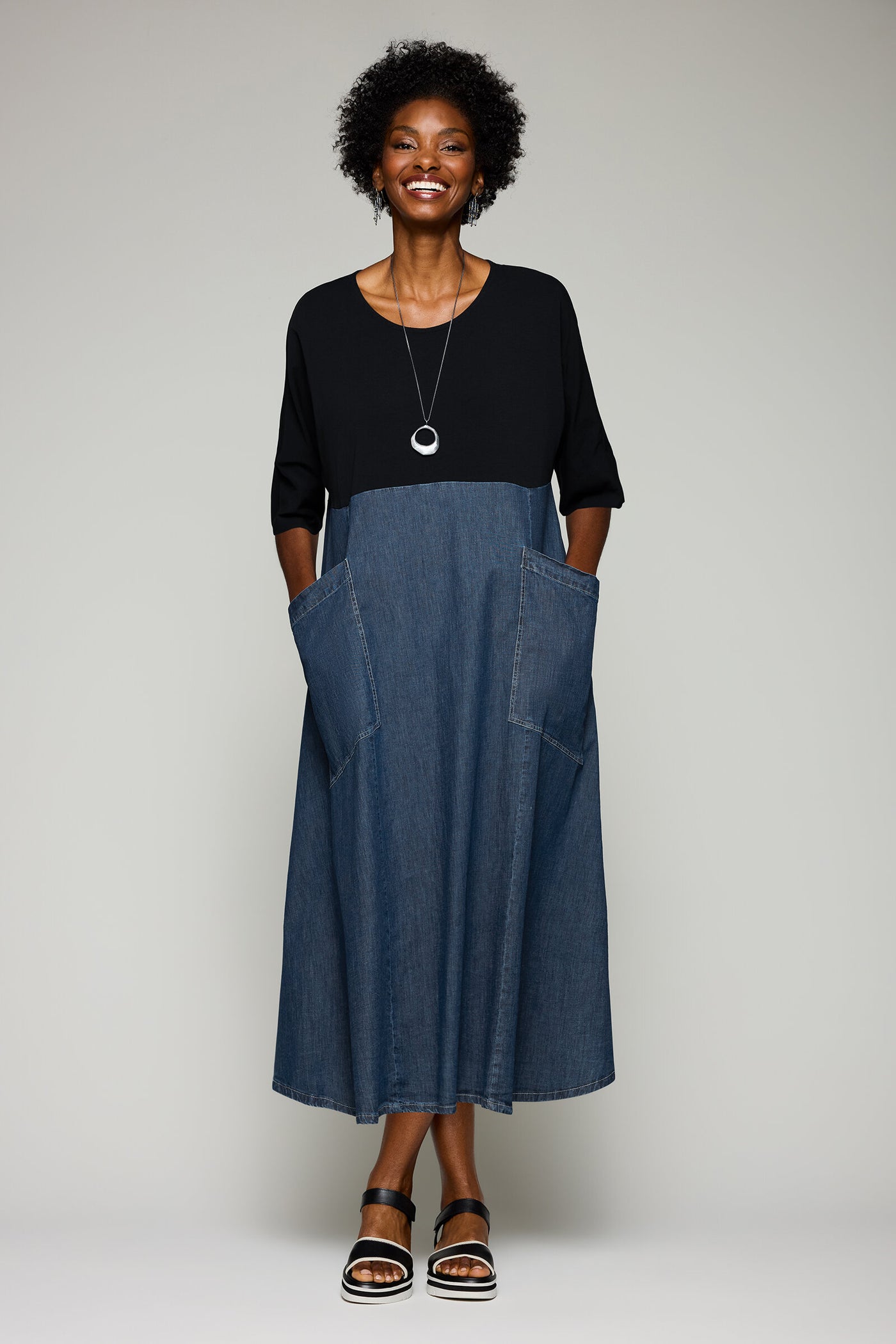 Oversized Mixed Media Dress