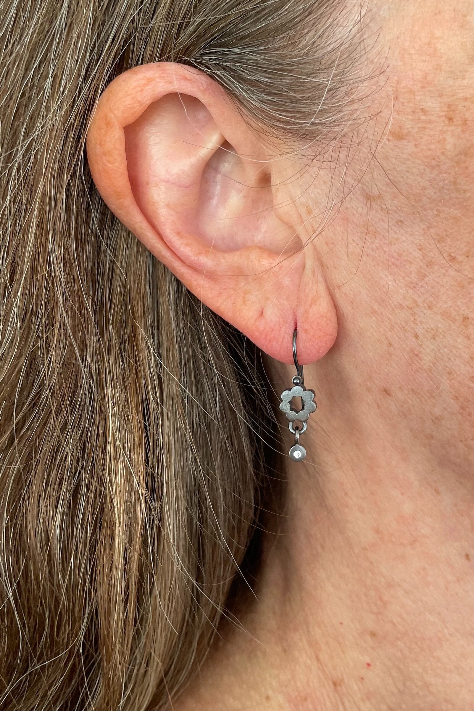 Tiny Flower Diamond Earrings