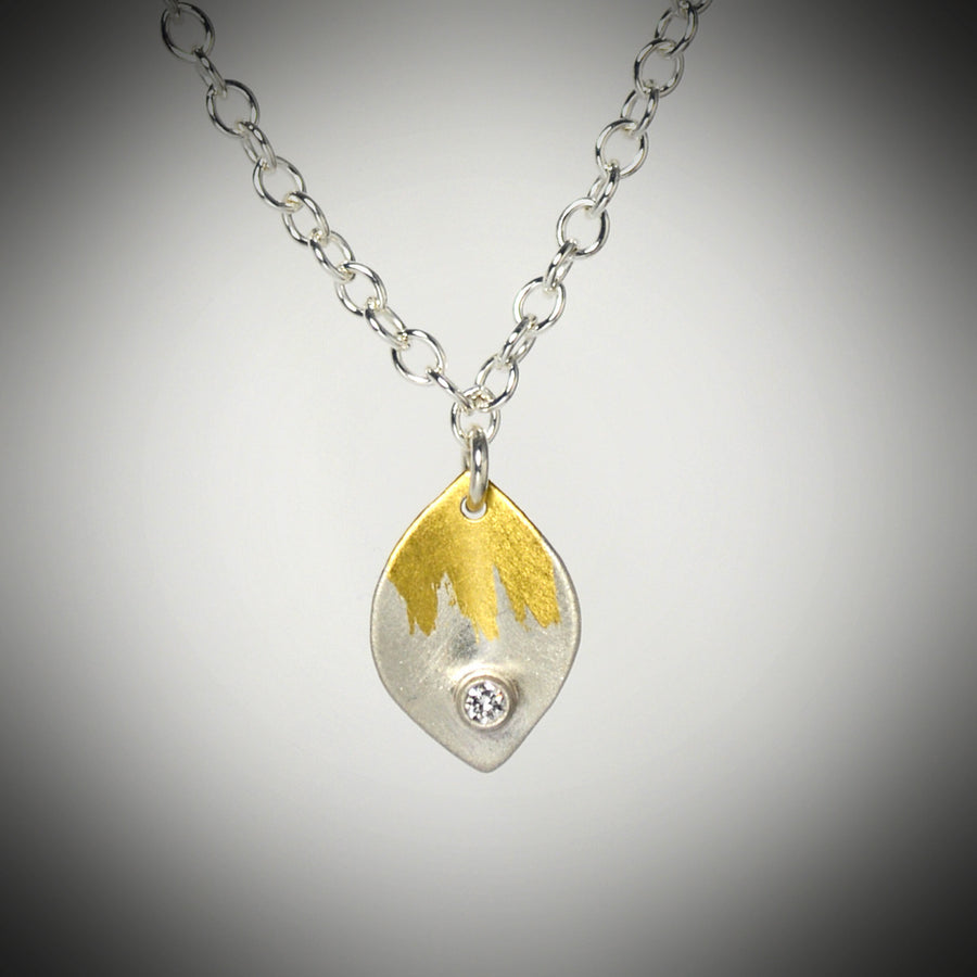 Diamond Drop Petal Pendant