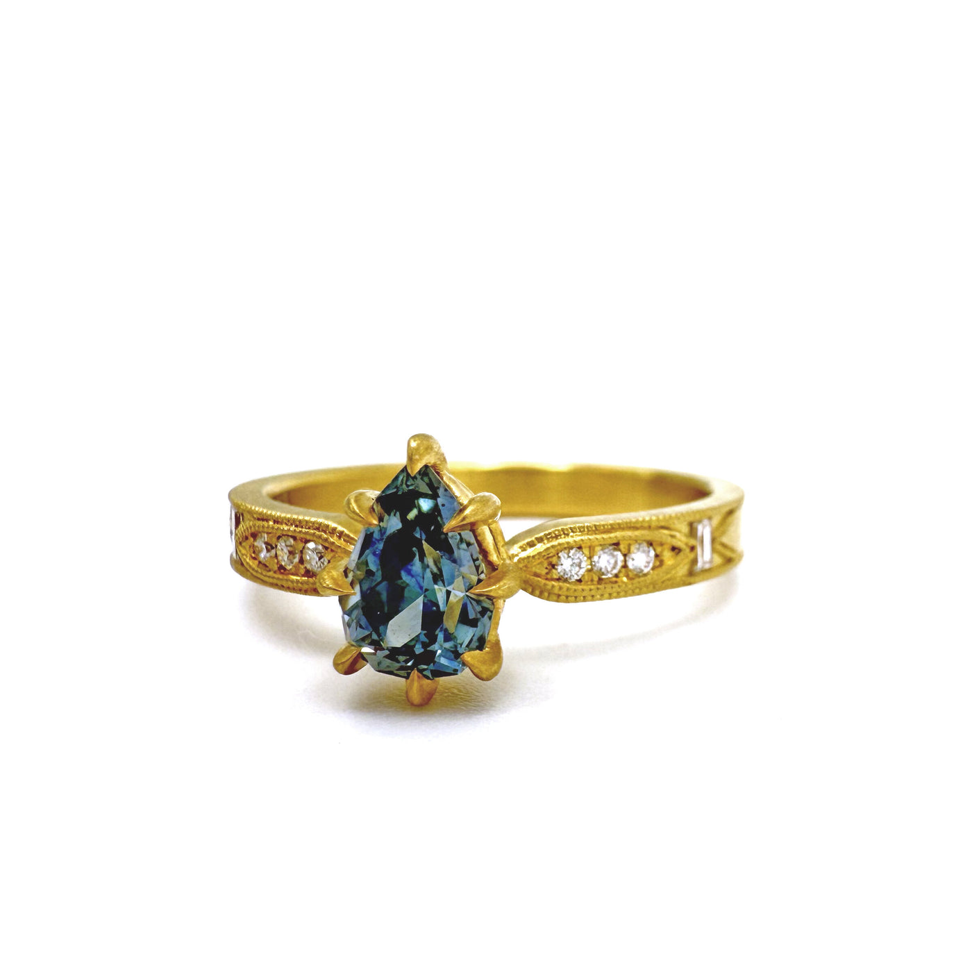 Berkshire Pear-Shaped Sapphire & Diamond Ring