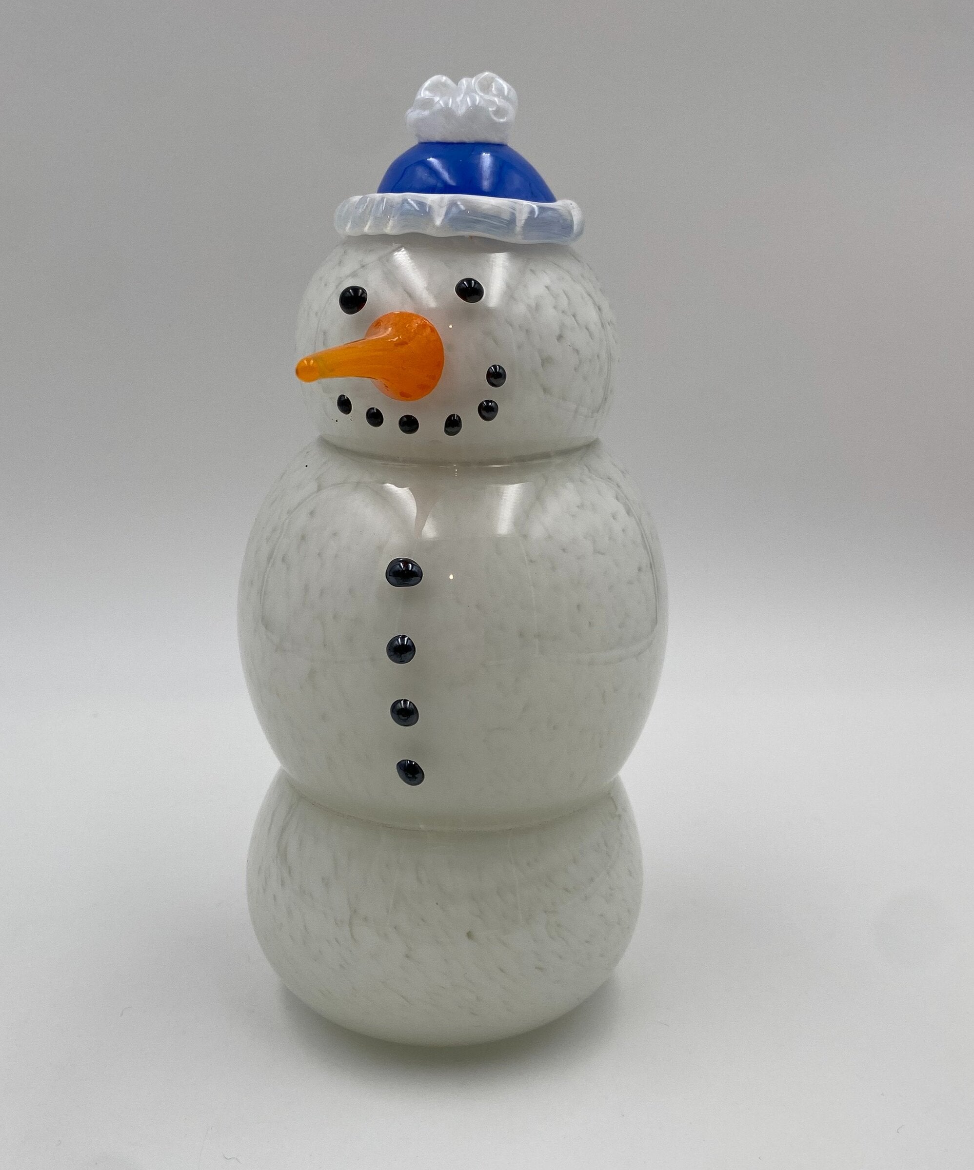 Blue Knit Hat Snowman Lamp