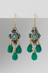 Triple Stone Drop Earrings