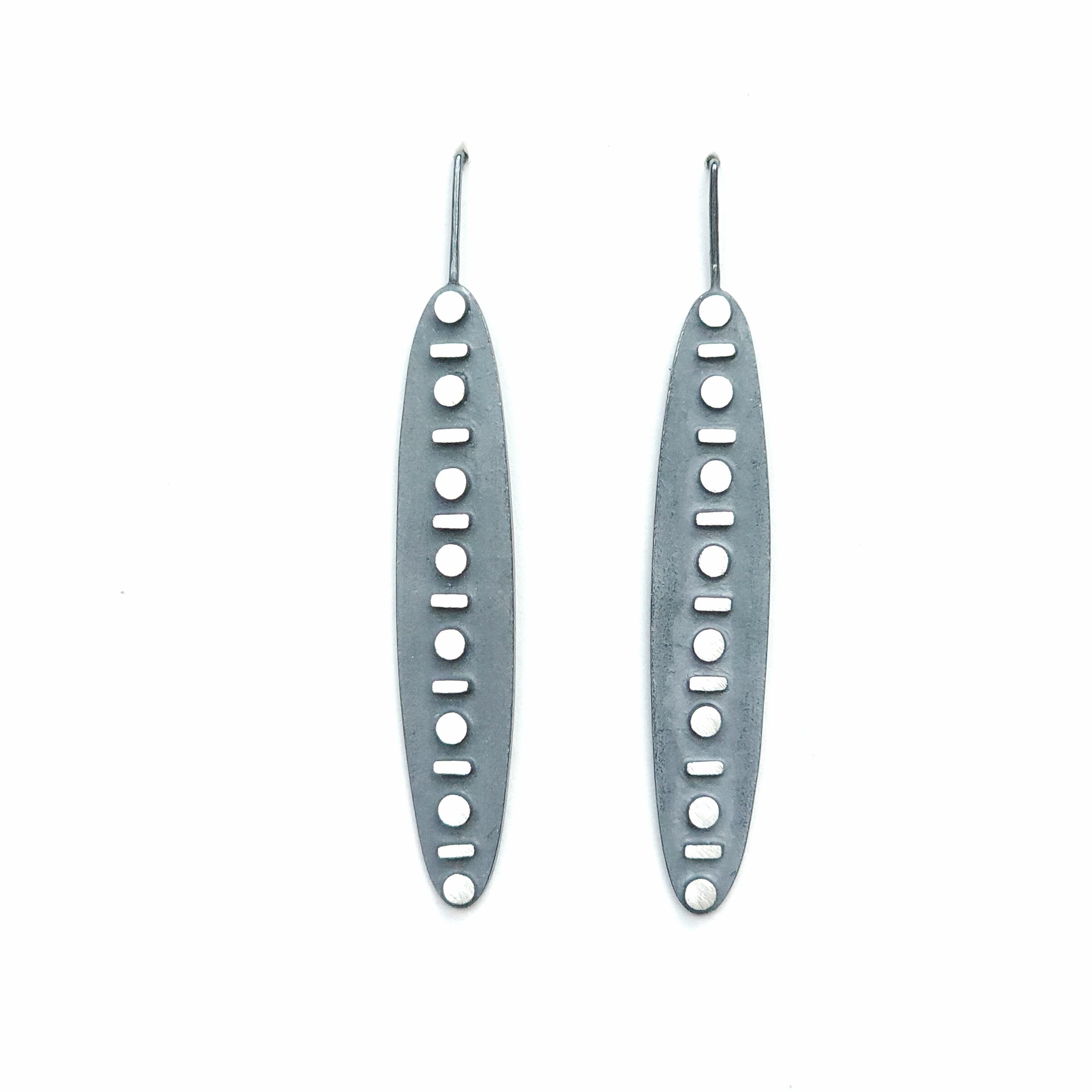 Eclipse Line & Dot Ellipse Earrings