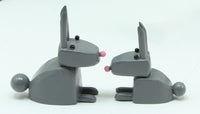 Gray Mama and Baby Bunny